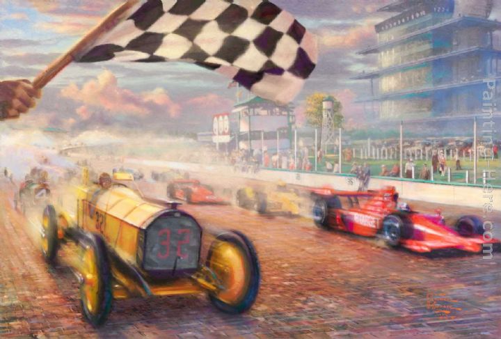 A Century of Racing! The 100th Anniversary Indianapolis 500 Mile Race painting - Thomas Kinkade A Century of Racing! The 100th Anniversary Indianapolis 500 Mile Race art painting